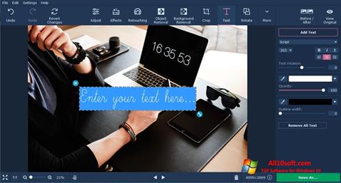 Captura de pantalla Movavi Photo Editor para Windows 10