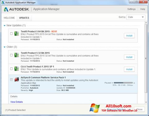 Captura de pantalla Autodesk Application Manager para Windows 10