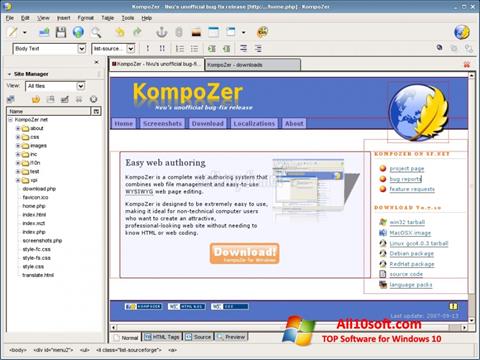 Captura de pantalla KompoZer para Windows 10