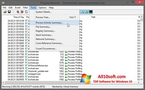 Captura de pantalla Process Monitor para Windows 10
