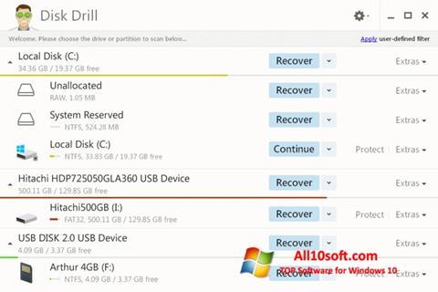 Captura de pantalla Disk Drill para Windows 10