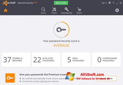 Captura de pantalla Avast Internet Security para Windows 10