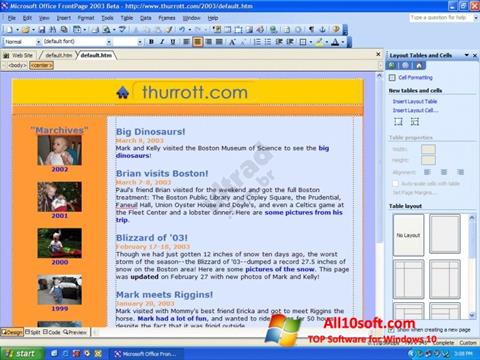 Captura de pantalla Microsoft FrontPage para Windows 10
