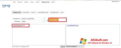 Captura de pantalla Bing Translator para Windows 10