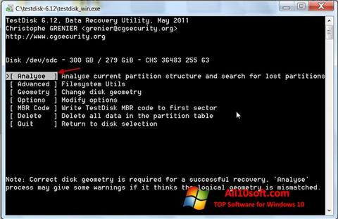 test disk windows 10