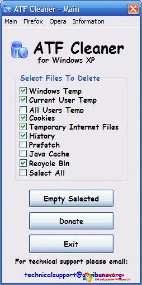 Captura de pantalla ATF Cleaner para Windows 10