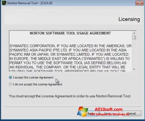 Captura de pantalla Norton Removal Tool para Windows 10