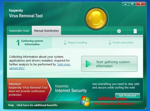Captura de pantalla Kaspersky Virus Removal Tool para Windows 10