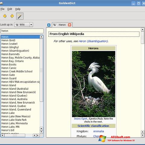 Captura de pantalla GoldenDict para Windows 10