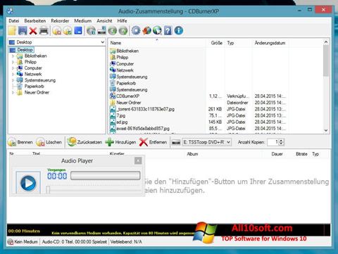 Captura de pantalla CDBurnerXP para Windows 10