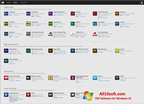 Captura de pantalla Adobe Creative Cloud para Windows 10