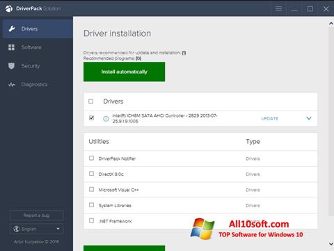 Captura de pantalla DriverPack Solution para Windows 10