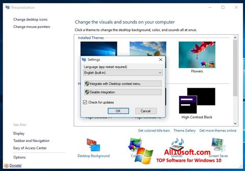 Captura de pantalla Personalization Panel para Windows 10