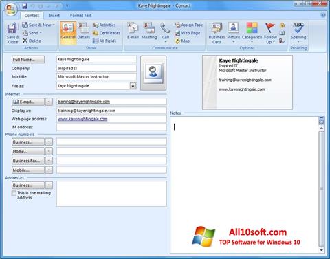 Captura de pantalla Microsoft Outlook para Windows 10