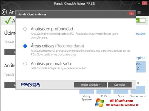 Captura de pantalla Panda Cloud para Windows 10
