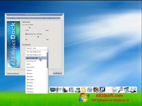 Captura de pantalla ObjectDock para Windows 10