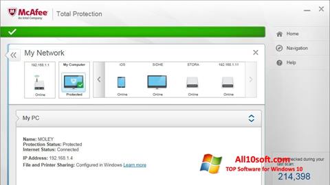 Captura de pantalla McAfee Total Protection para Windows 10