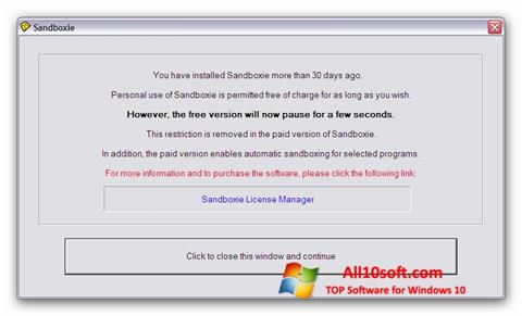 Captura de pantalla Sandboxie para Windows 10