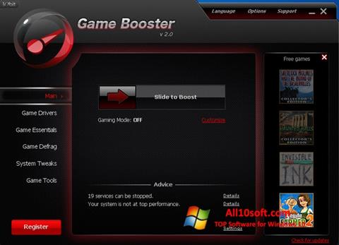 Captura de pantalla Game Booster para Windows 10