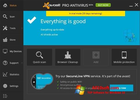Captura de pantalla Avast! Pro Antivirus para Windows 10