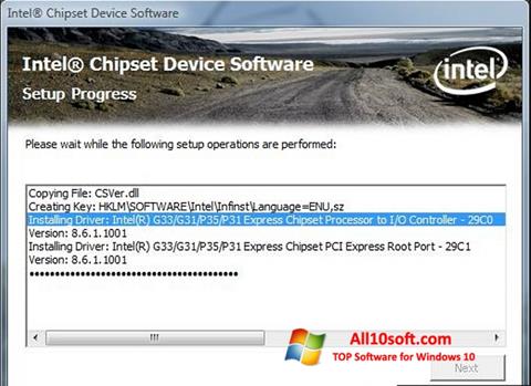 Captura de pantalla Intel Chipset Device Software para Windows 10