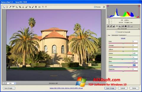 Captura de pantalla Adobe Camera Raw para Windows 10