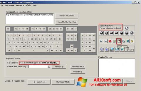 Captura de pantalla KeyTweak para Windows 10